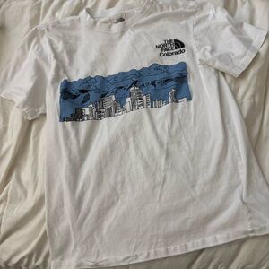 The North Face Downtown Denver Colorado Tee with Blue Mountain City Skyline